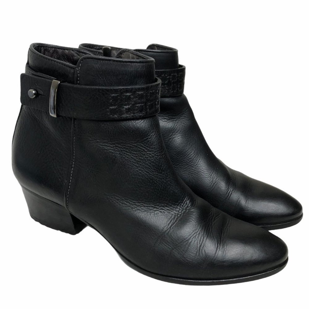 Barbara Bui Black Leather Ankle Booties EU 38.5